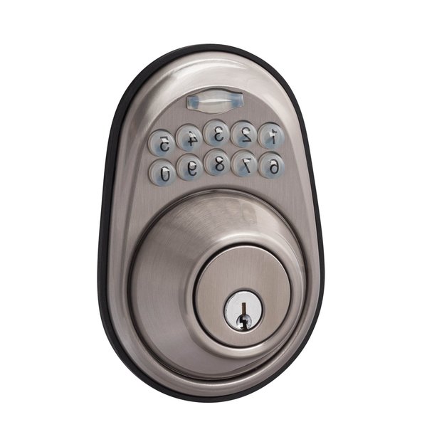 Sure-Loc Hardware Sure-Loc Hardware Electronic Keypad Deadbolt, Round, Satin Nickel DK201-RD 15